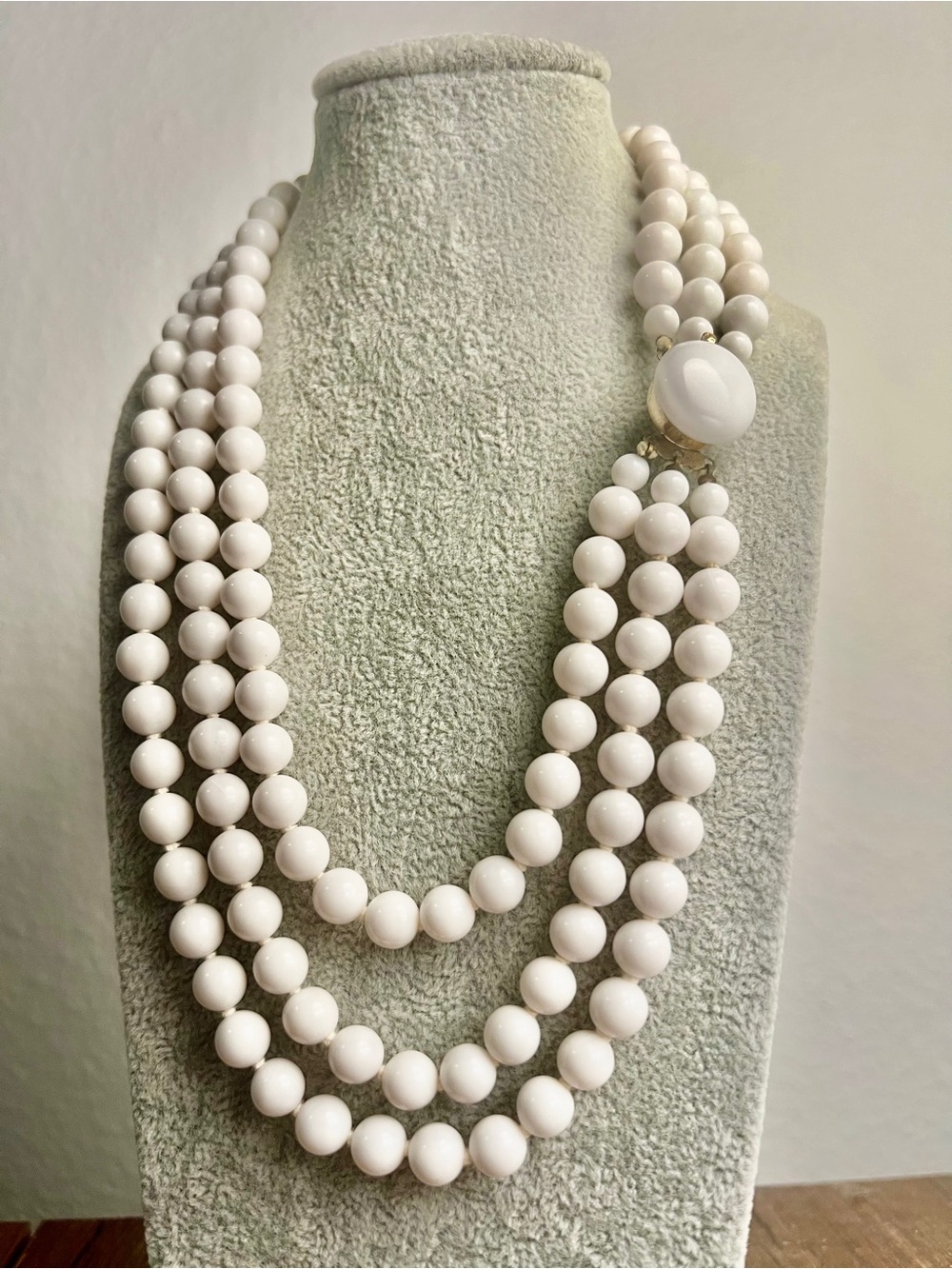 Japan White Multi-Strand Bead Necklace